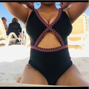 Multi color tribal bathing suit